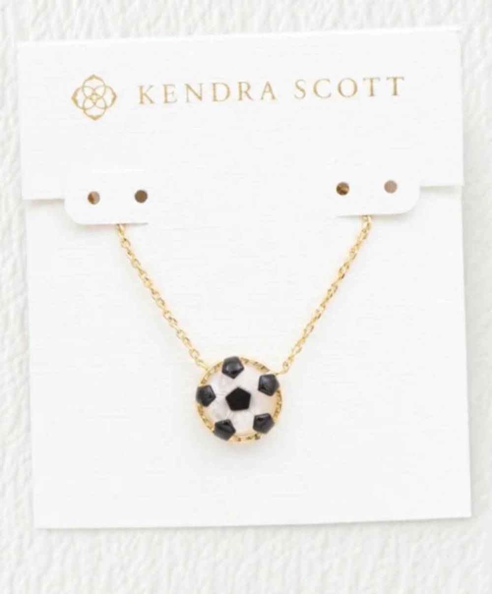 Kendra Scott Soccer Ball Pendant Gold Necklace